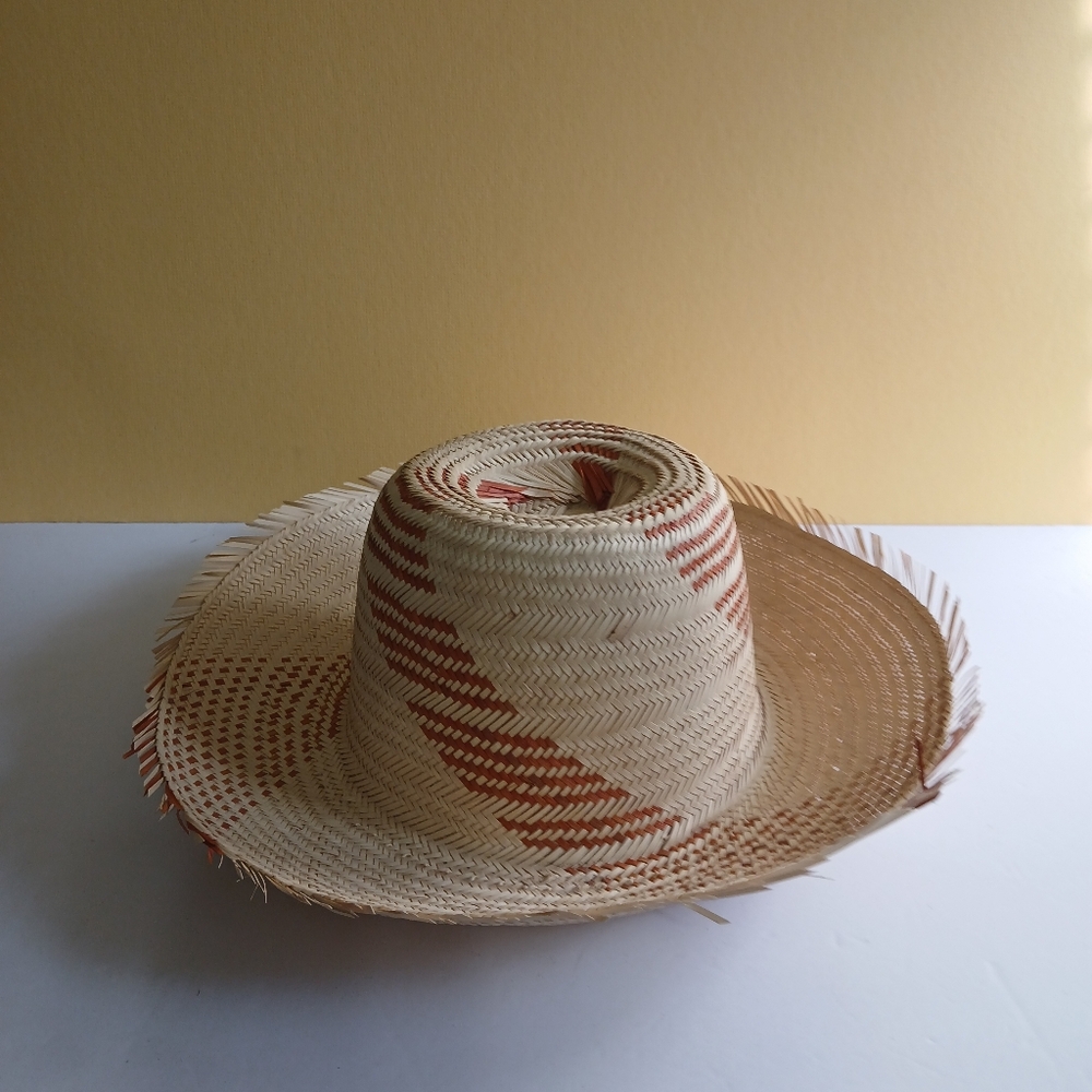 Handmade Straw Tan and Brown Women's Hat Haiti NEW
